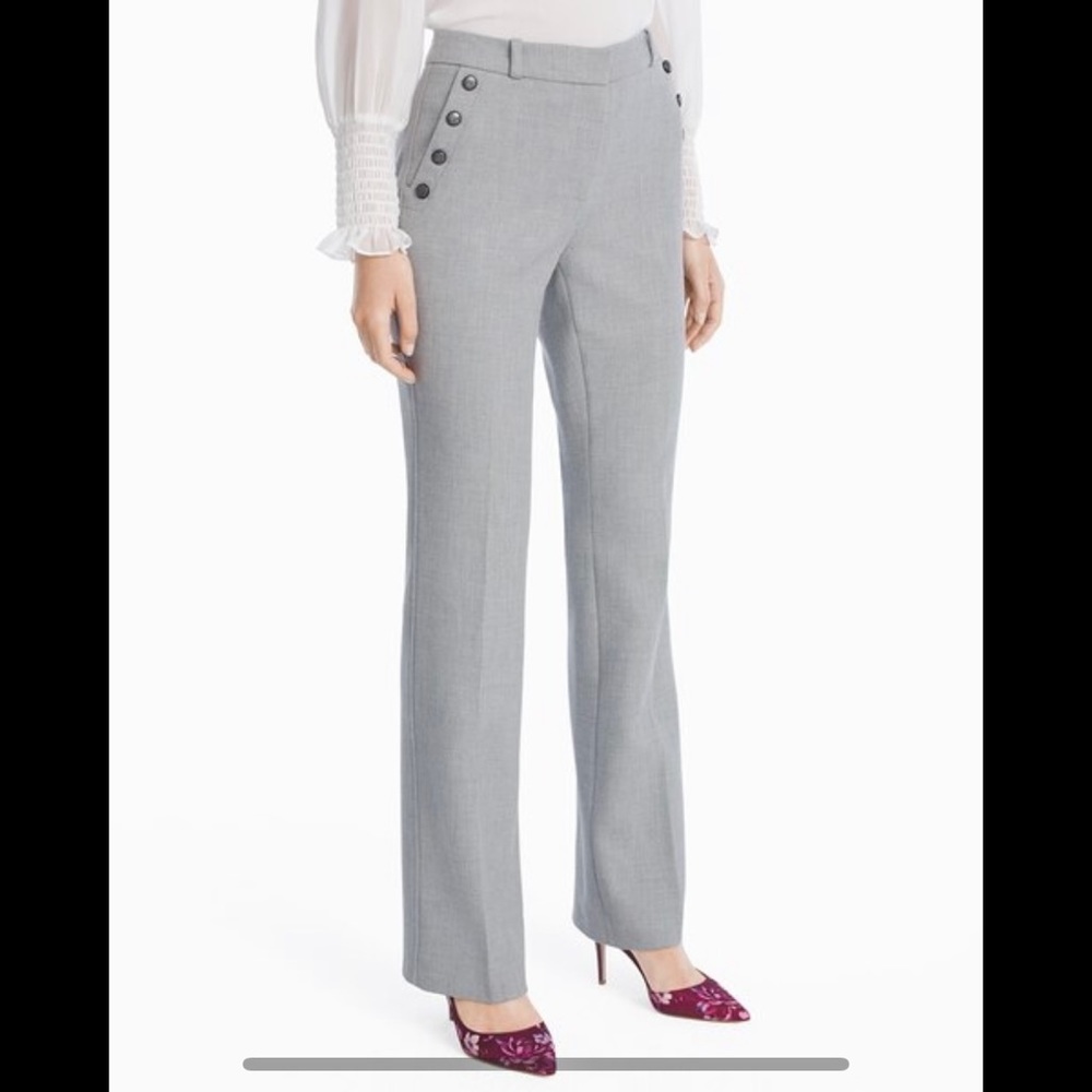 White House Black Market Grey Boot Cut Suit Pants size 4